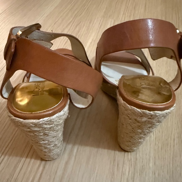 Michael Kors Platform Espadrille Sandal, Wedge: 8.5, Leather, Brown/LUGGAGE - Picture 3 of 4